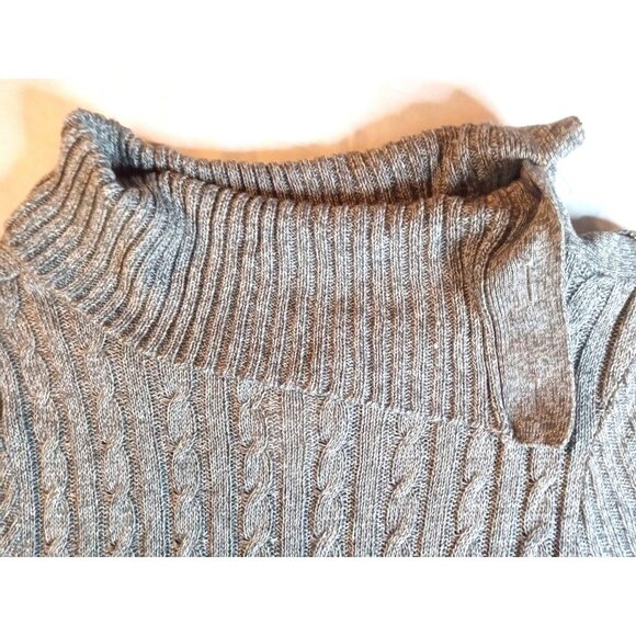 Sweater Dress A-List Size Medium Gray Stretchy Button Neckline Pockets RN57911 - Picture 7 of 15